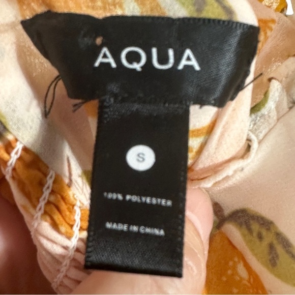 Aqua dress sz small, blush with a lemon pattern, flowy, spring, summer - Picture 8 of 11